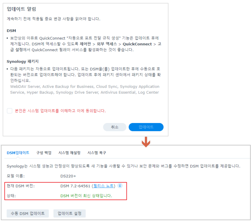 DSM-수동-업데이트