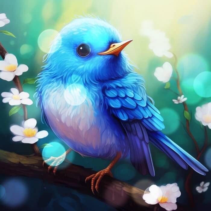 파란색-새-한마리