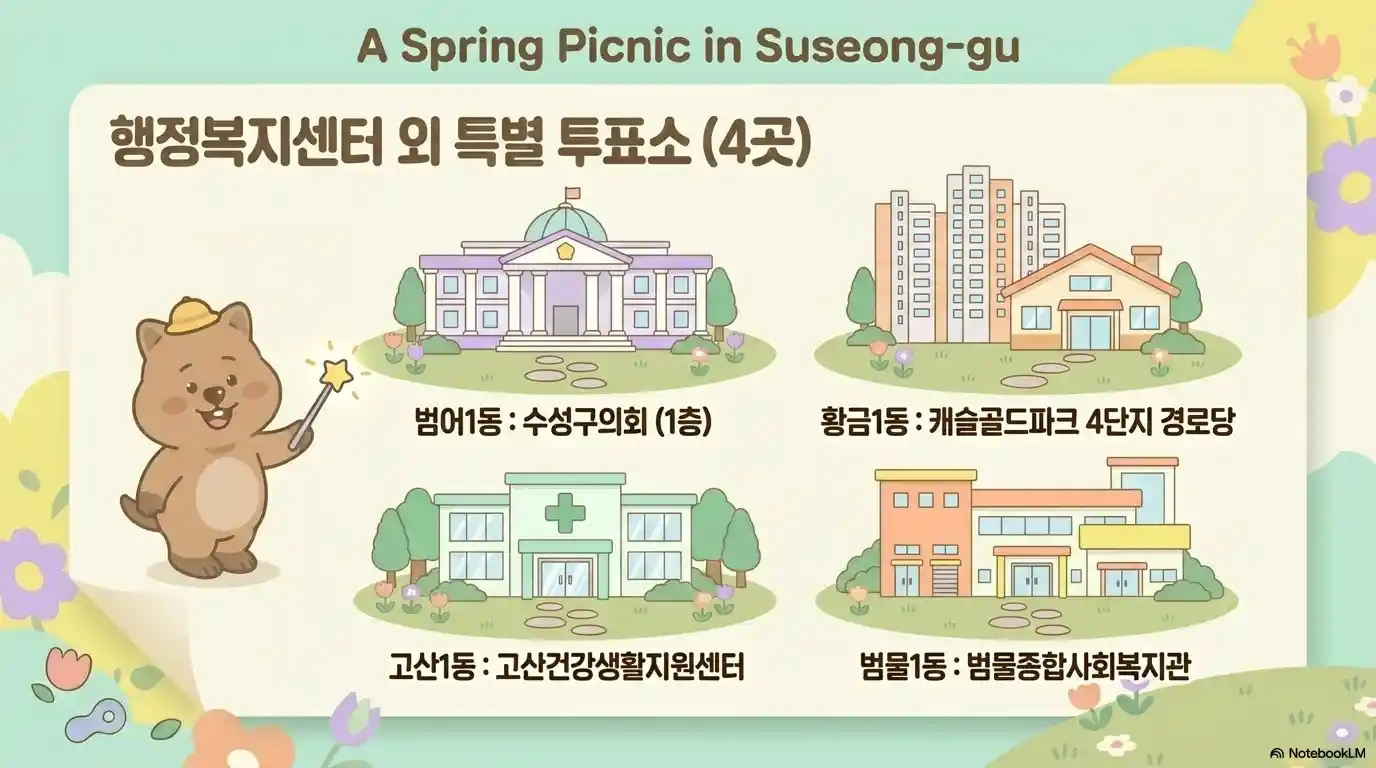 수성구의 행정복지센터 외 특별 투표소는 4곳