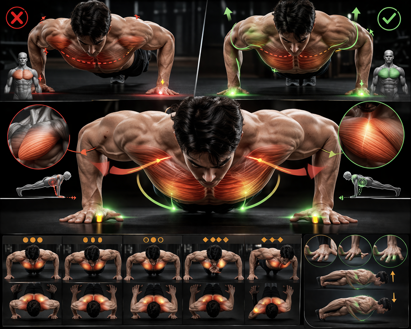 푸쉬업에서 가슴 자극을 2배 만드는 핵심 기준