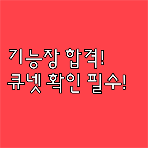 기능장 합격자 발표 시간 및 큐넷 마..