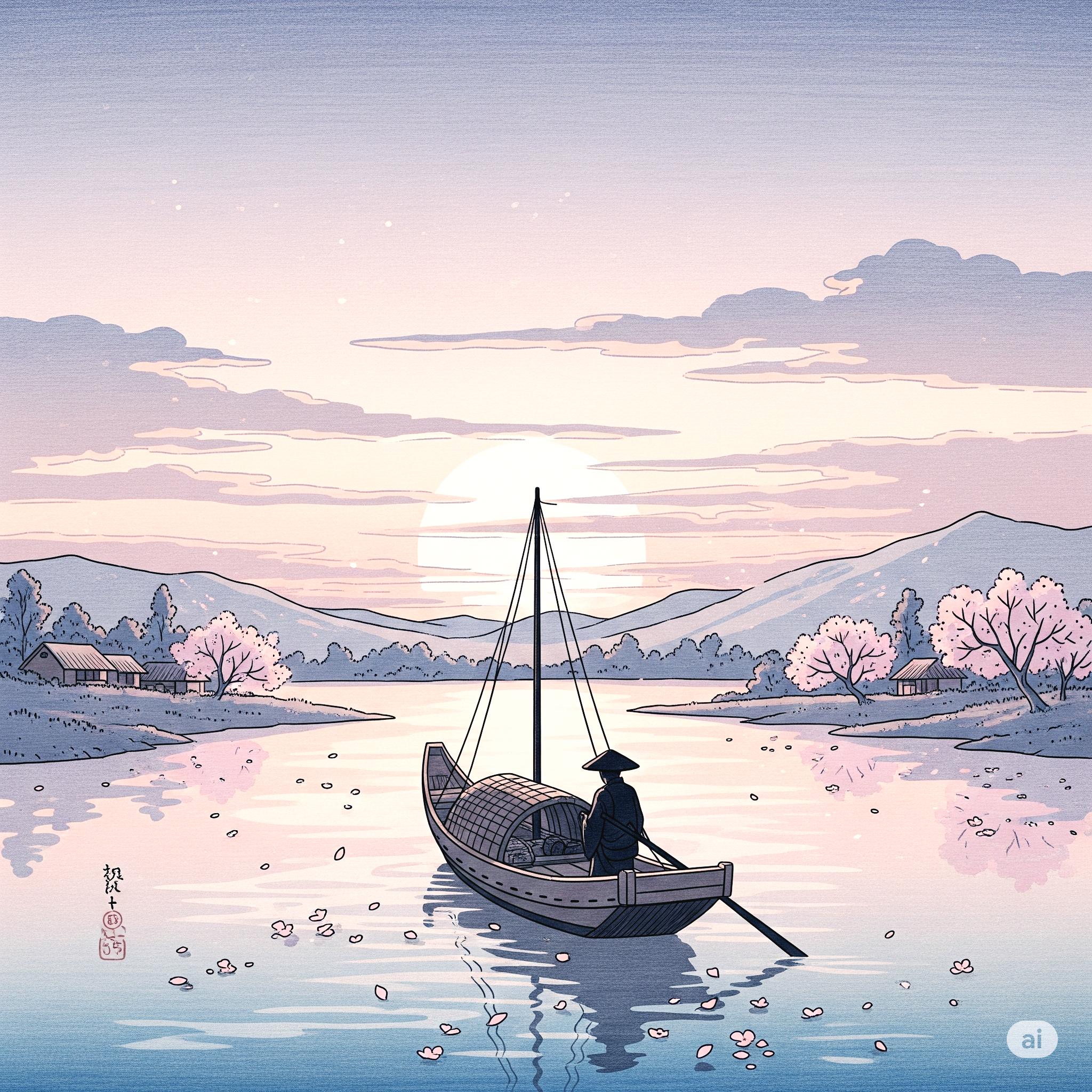 강을 건너는 배