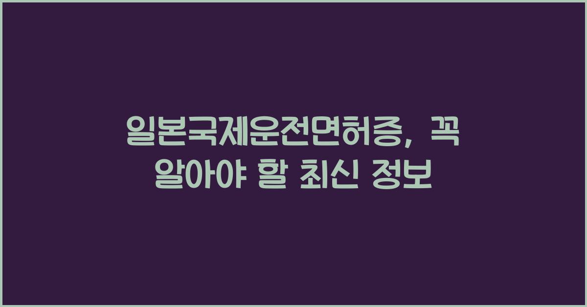 일본국제운전면허증