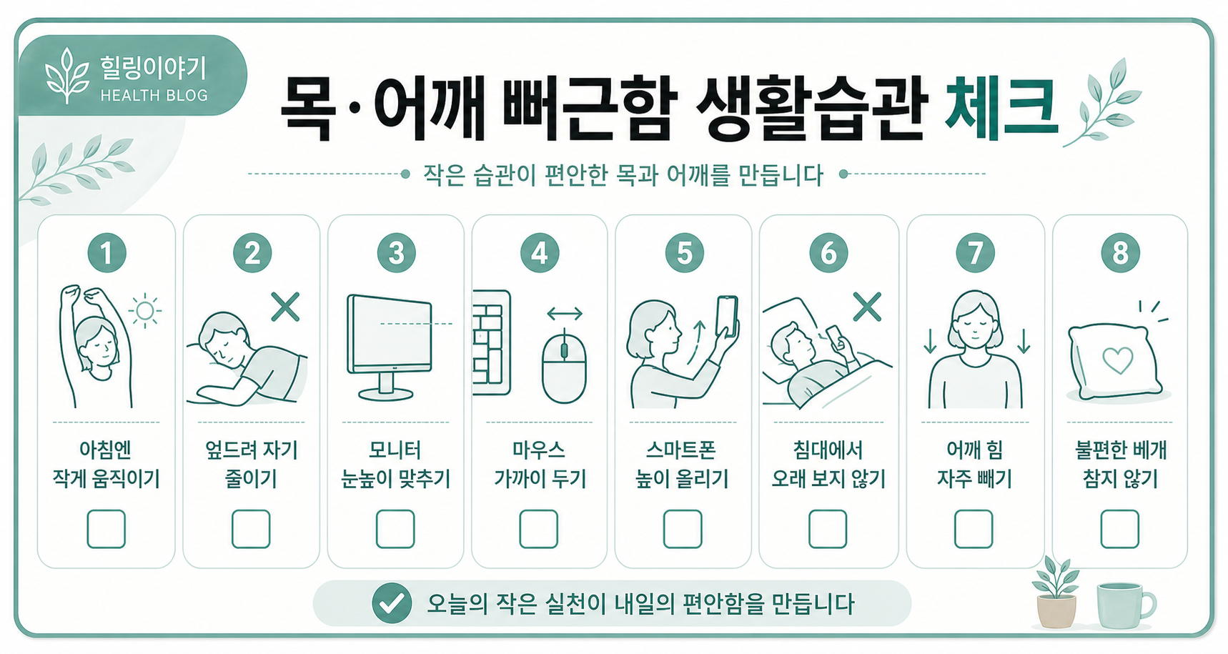 목과 어깨 뻐근함 원인과 생활습관 총정리 체크리스트