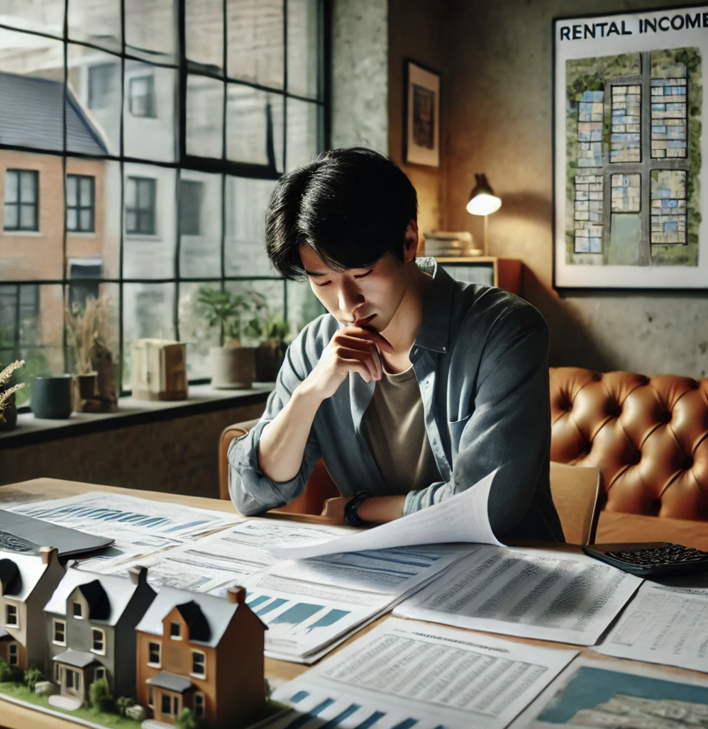 임대 소득 문서를 검토하는 사업자