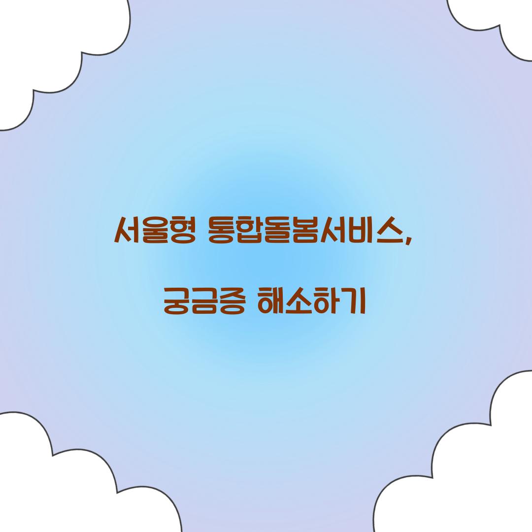 서울형 통합돌봄서비스