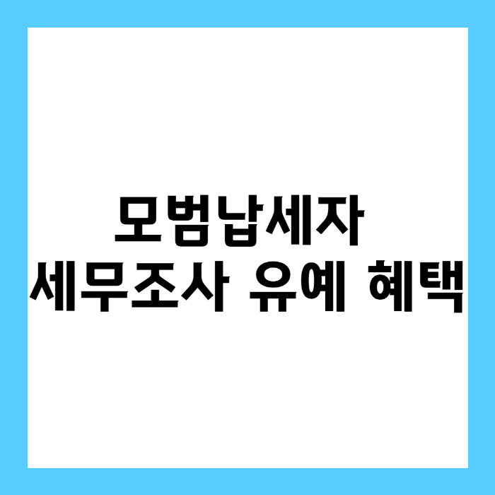 모범납세자 세무조사 유예 혜택