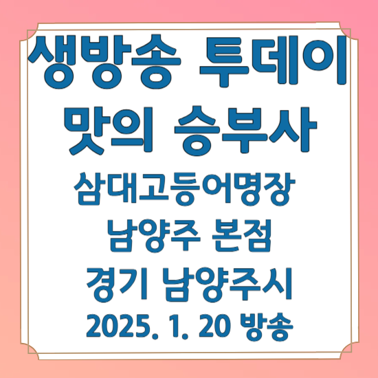 생방송 투데이 맛의 승부사