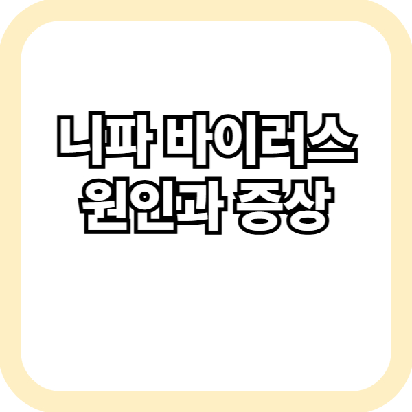 니파 바이러스 원인과 증상