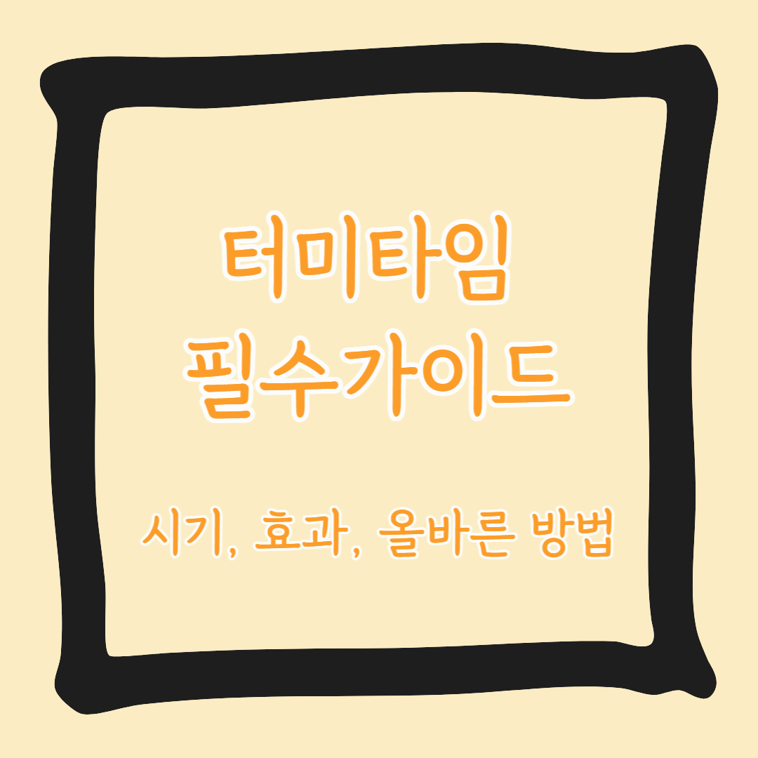 터미타임 필수 가이드: 시기, 효과, 올바른 방법 총정리