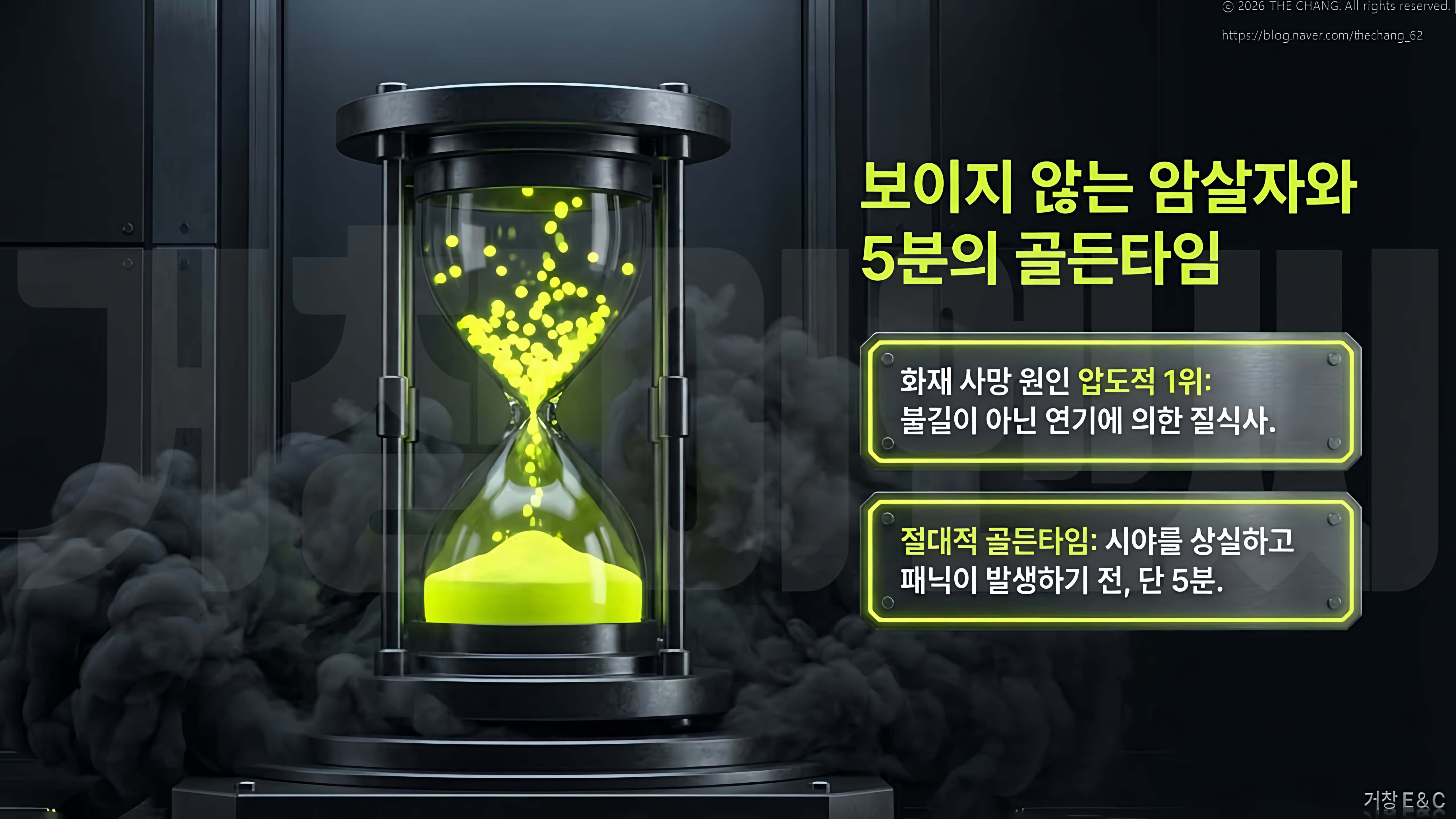 화재질식사예방, 피난골든타임, 유독가스차단, 생존시간확보