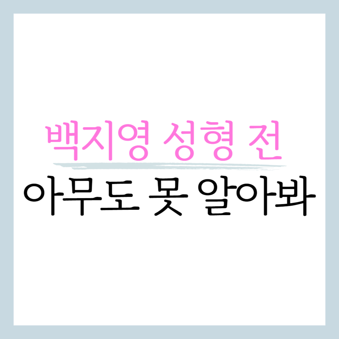 백지영 성형전 리즈 나이 노래