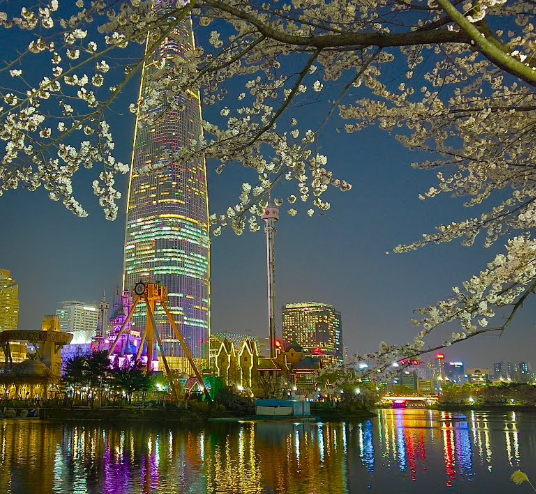 서울 석촌 호수 야간 힐링 스팟