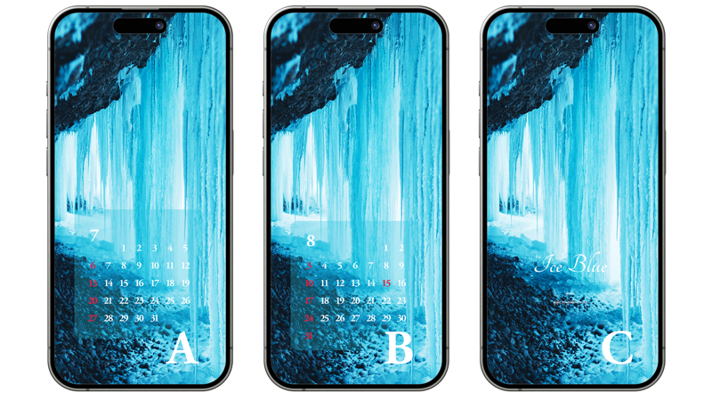 03 얼음 동굴 고드름 ABC - 2025년7월 아이폰배경화면