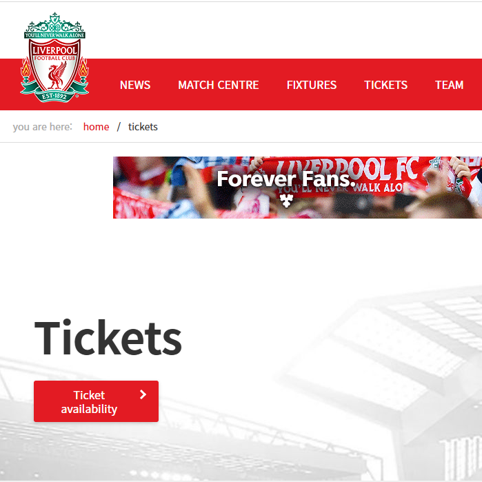 리버풀 경기 티켓 공식 사이트 멤버십 가입하기