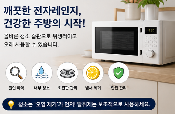 전자레인지 청소하는 방법｜찌든때&middot;기름때 깨끗하게 관리하기