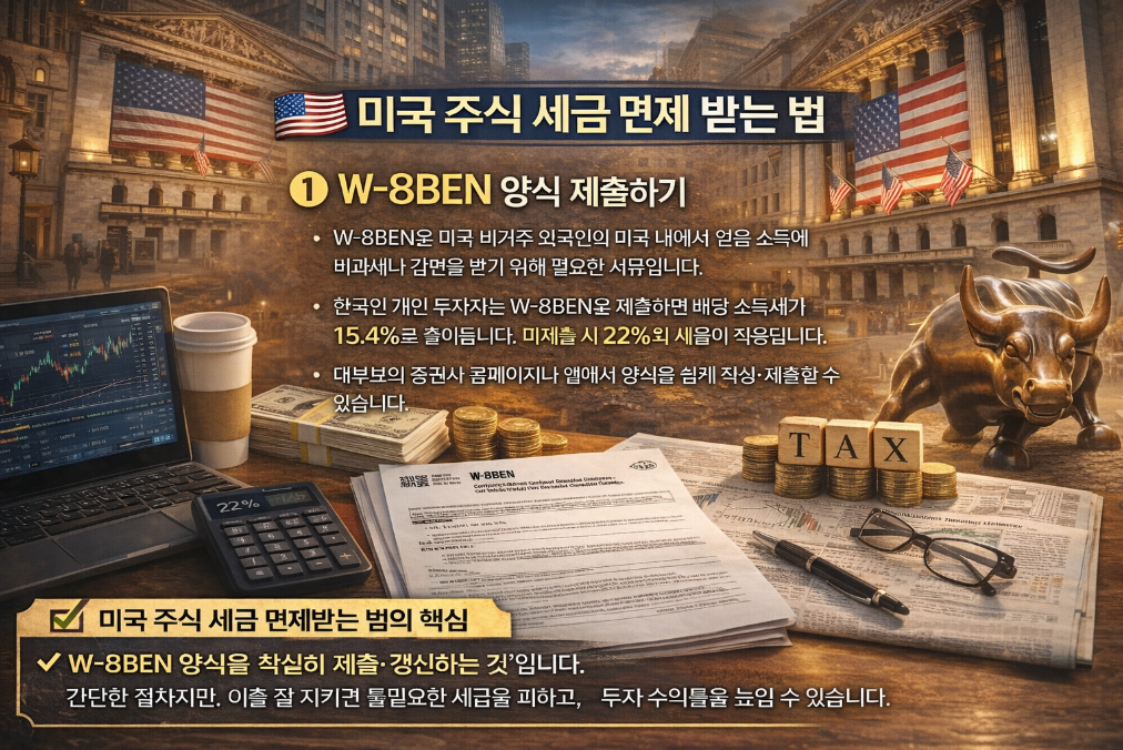 미국 주식 세금 면제 100% 받는 법