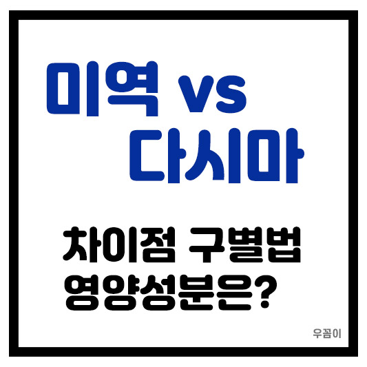 미역과 다시마 차이점 구별법 영양성분 보관법