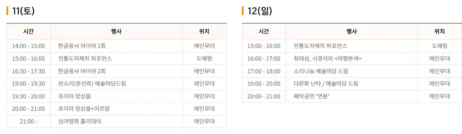 5월 11&#44; 12일 일정