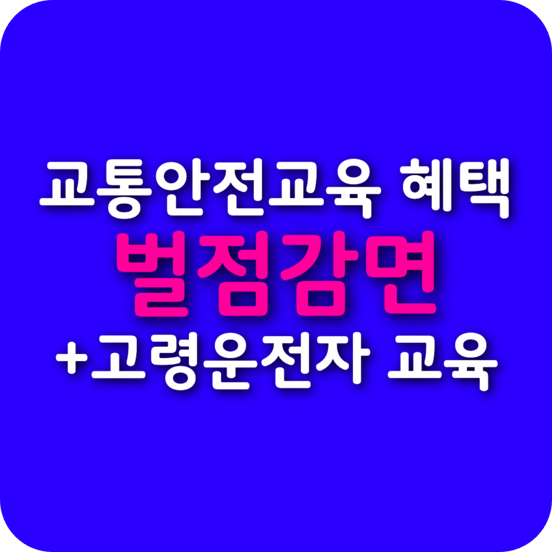교통안전교육 및 벌점면제혜택 +고령운전자 교육