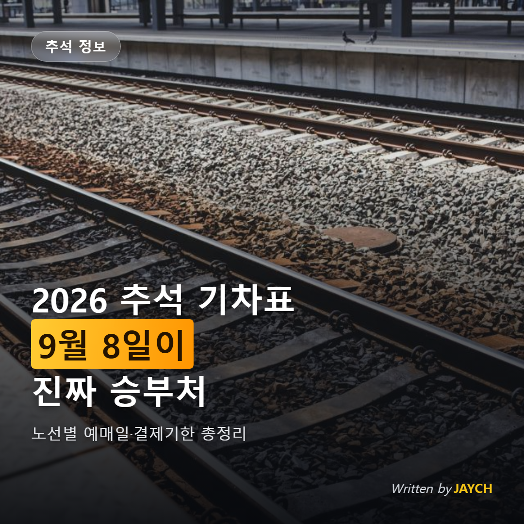 추석 기차표 예매 썸네일 - 철도 선로 이미지