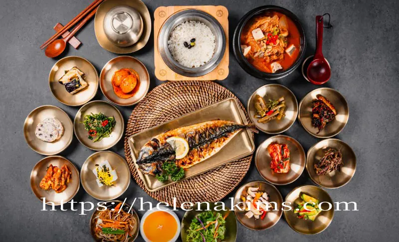 한국 전통 음식 상차림 한 상.