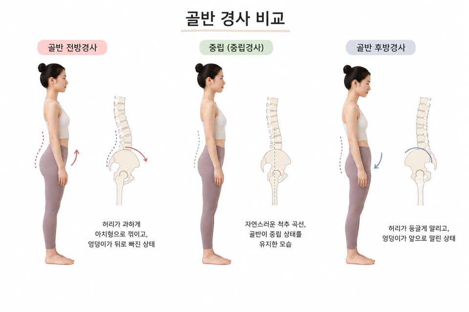 골반은 정말 중립으로 고정해야 할까? 요가 해부학으로 전방경사와 후방경사를 이해하는 방법