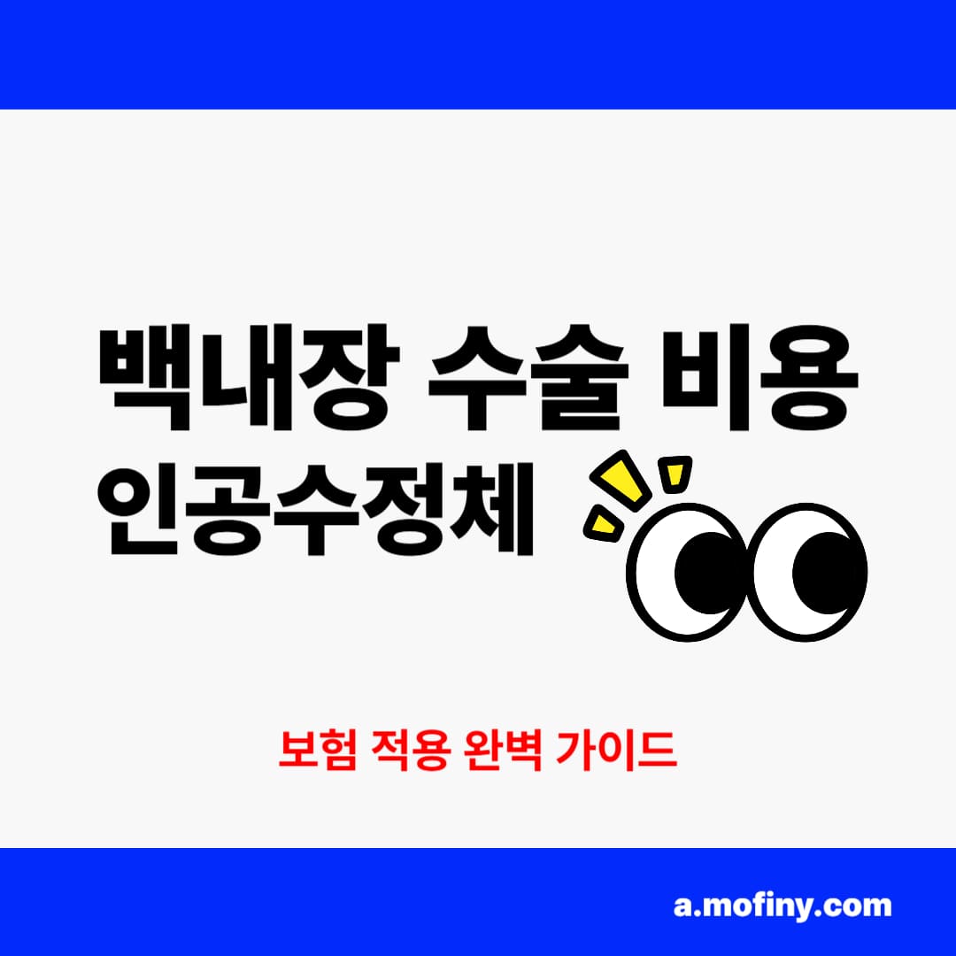 백내장 수술 비용 인공수정체 종류 보험적용 가이드