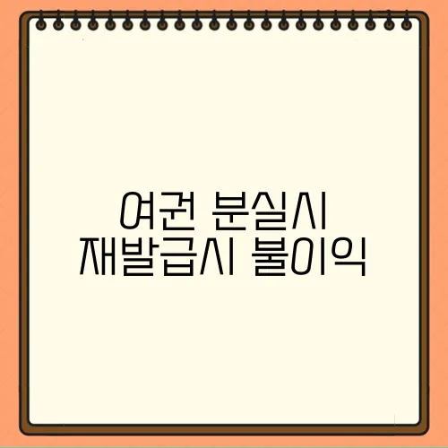 여권 분실시 재발급시 불이익