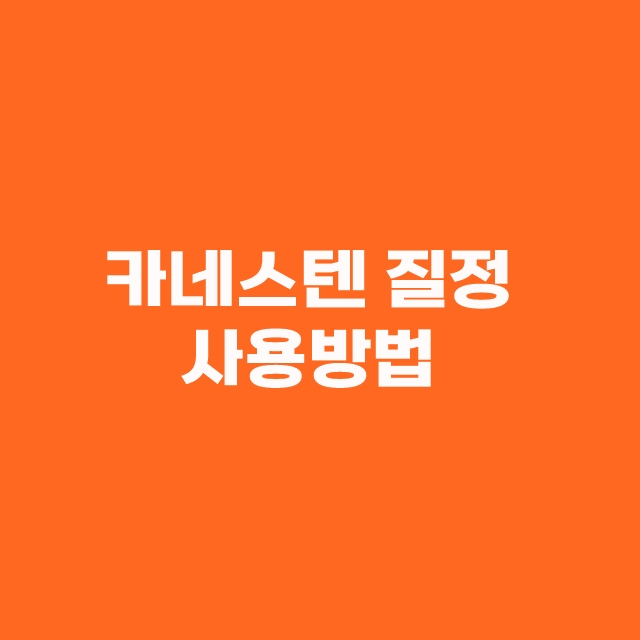 카네스텐 질정 연고 질염 크림 부작용 사용법