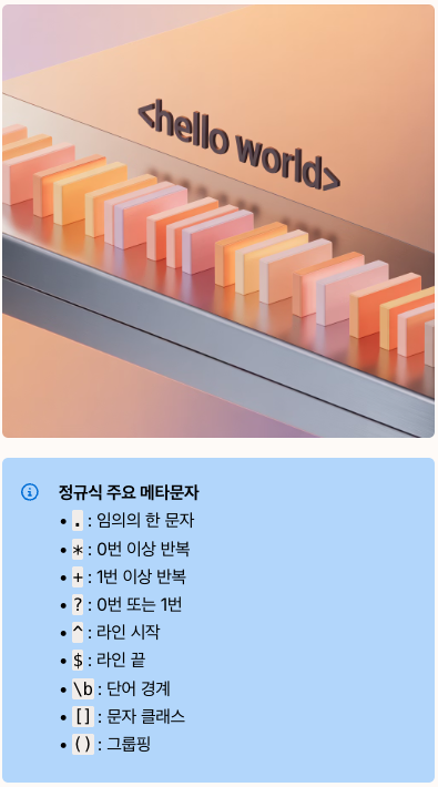 고급 grep 패턴 검색 - 정규식 주요 메타 문자 정리 이미지