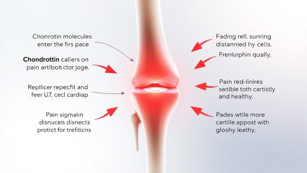 연골의 구성성분으로 콘드로이친이 연골을 부드럽게 작용하는 모습