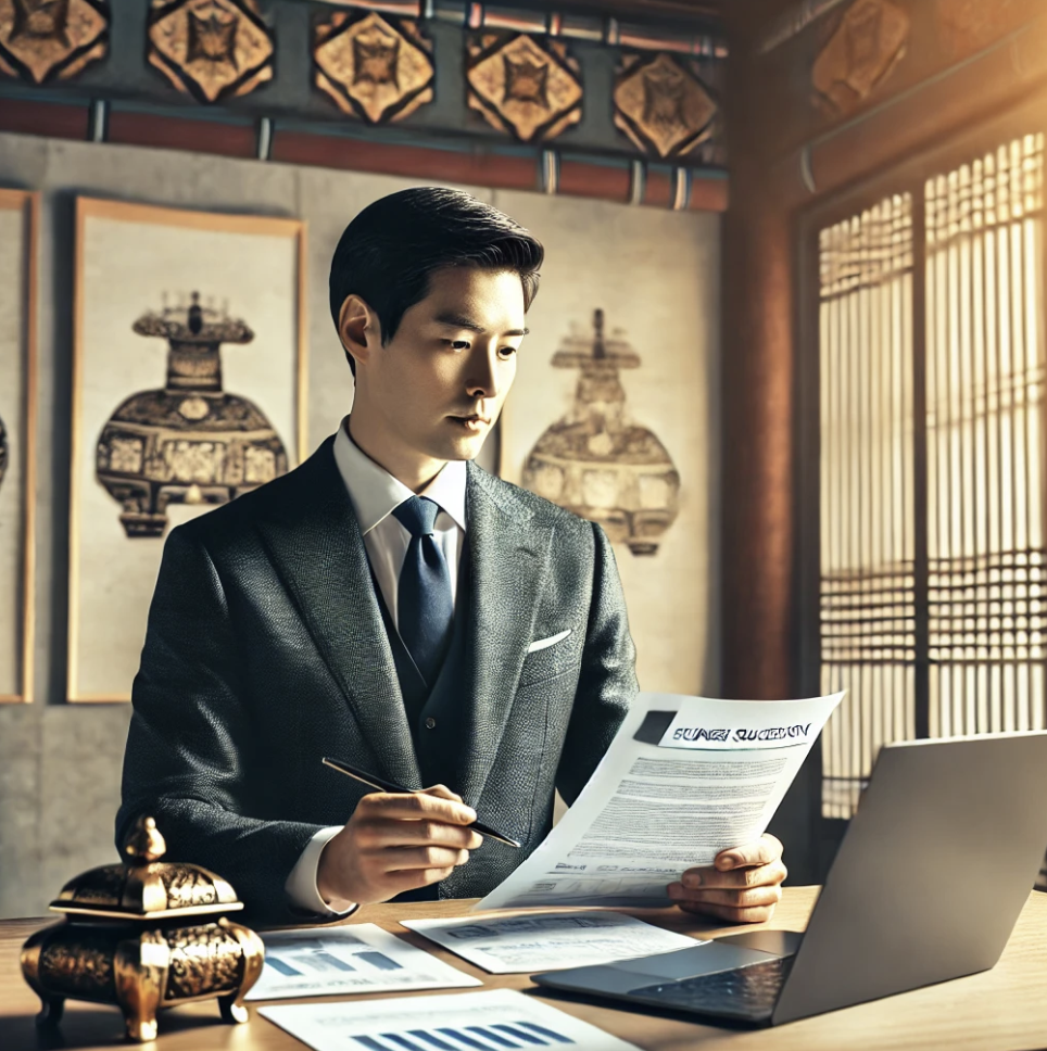 전문가가 상속절차와 절감에 대해 준비중인 모습