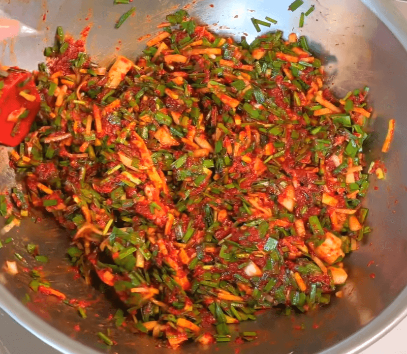 오이에 양념 무치기