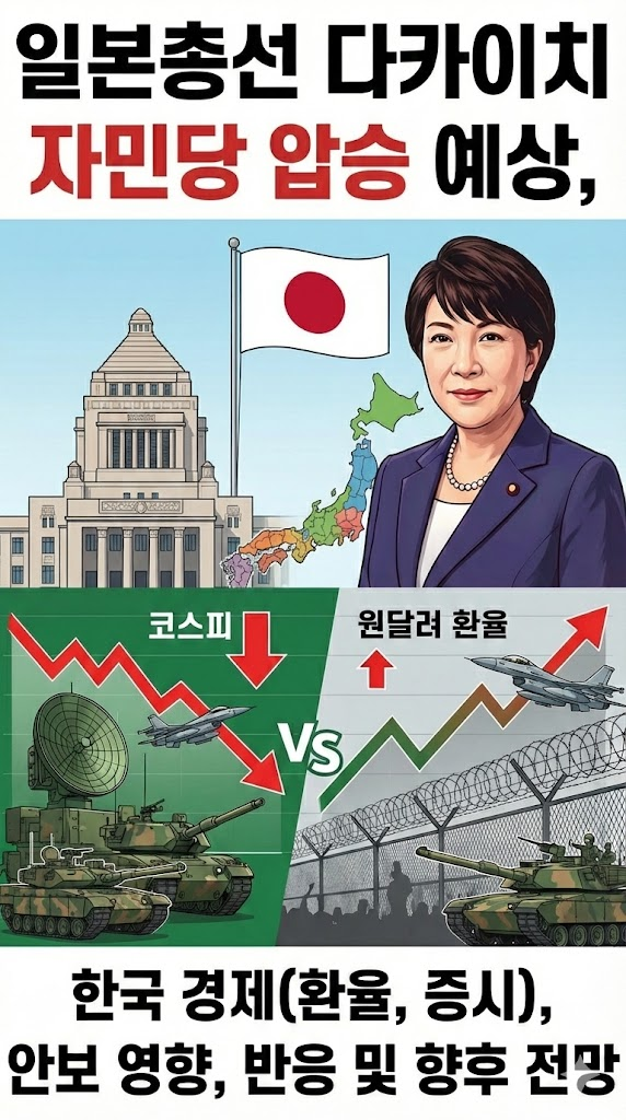 일본 중의원 선거: 다카이치 체제와 자민당 압승 예고, 한국 경제에 닥칠 '슈퍼 엔저'의 공포