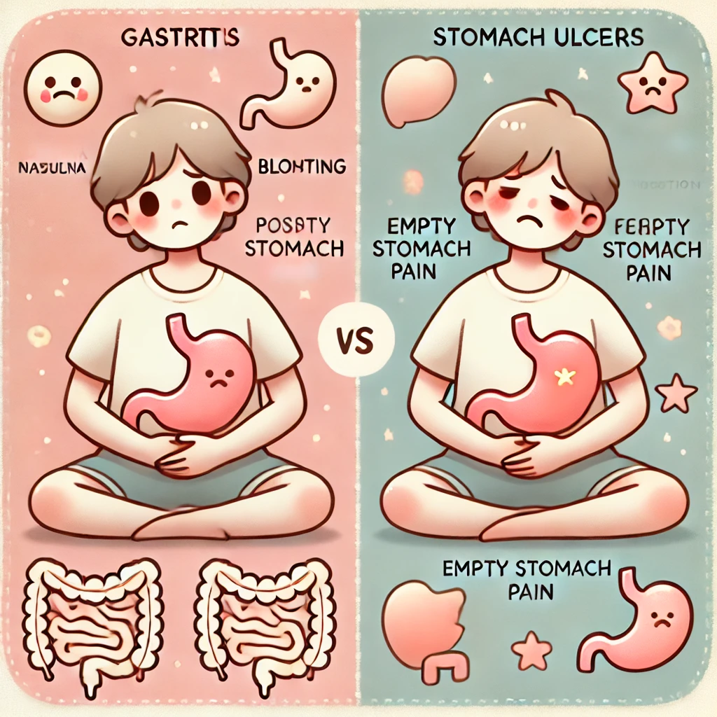 위염과 위궤양 증상 구별