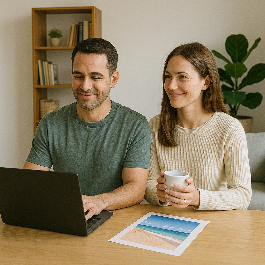 서로를 인정하고 존중하는 건강한 부부의 사진