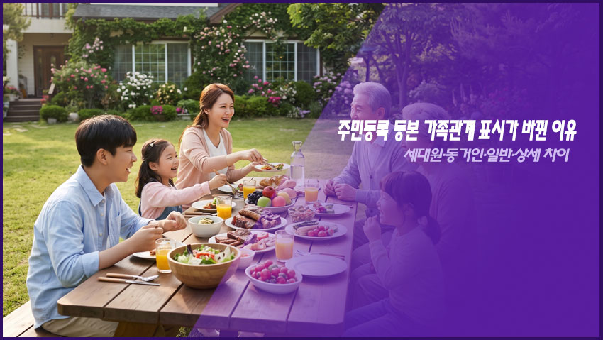 주민등록 등본 가족관계 표시가 바뀐 이유｜세대원&middot;동거인&middot;일반&middot;상세 차이
