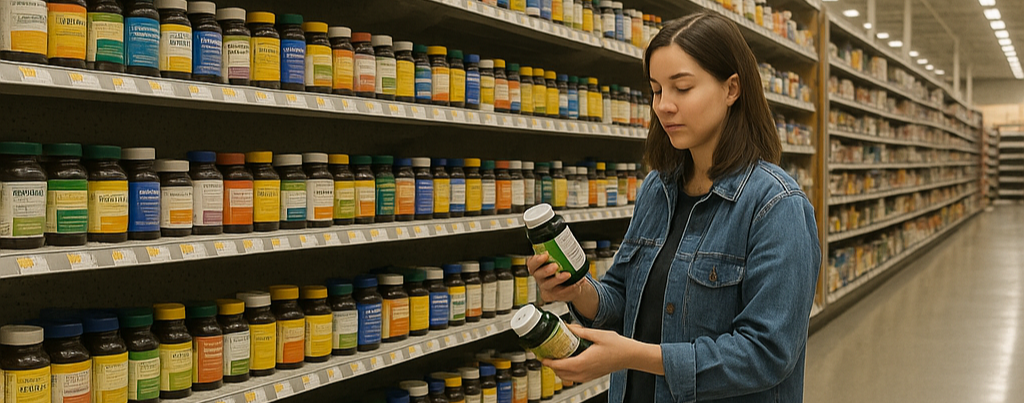 영양제 고르는 모습입니다.