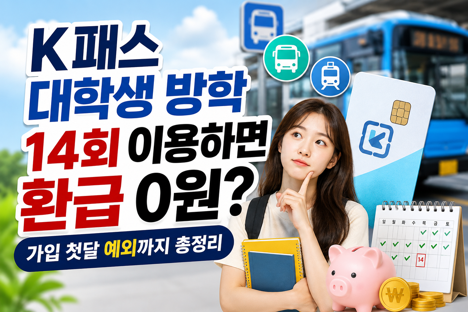 K패스 대학생 방학 14회 이용하면 환급 0원? 가입 첫달 예외까지 총정리 관련 사진