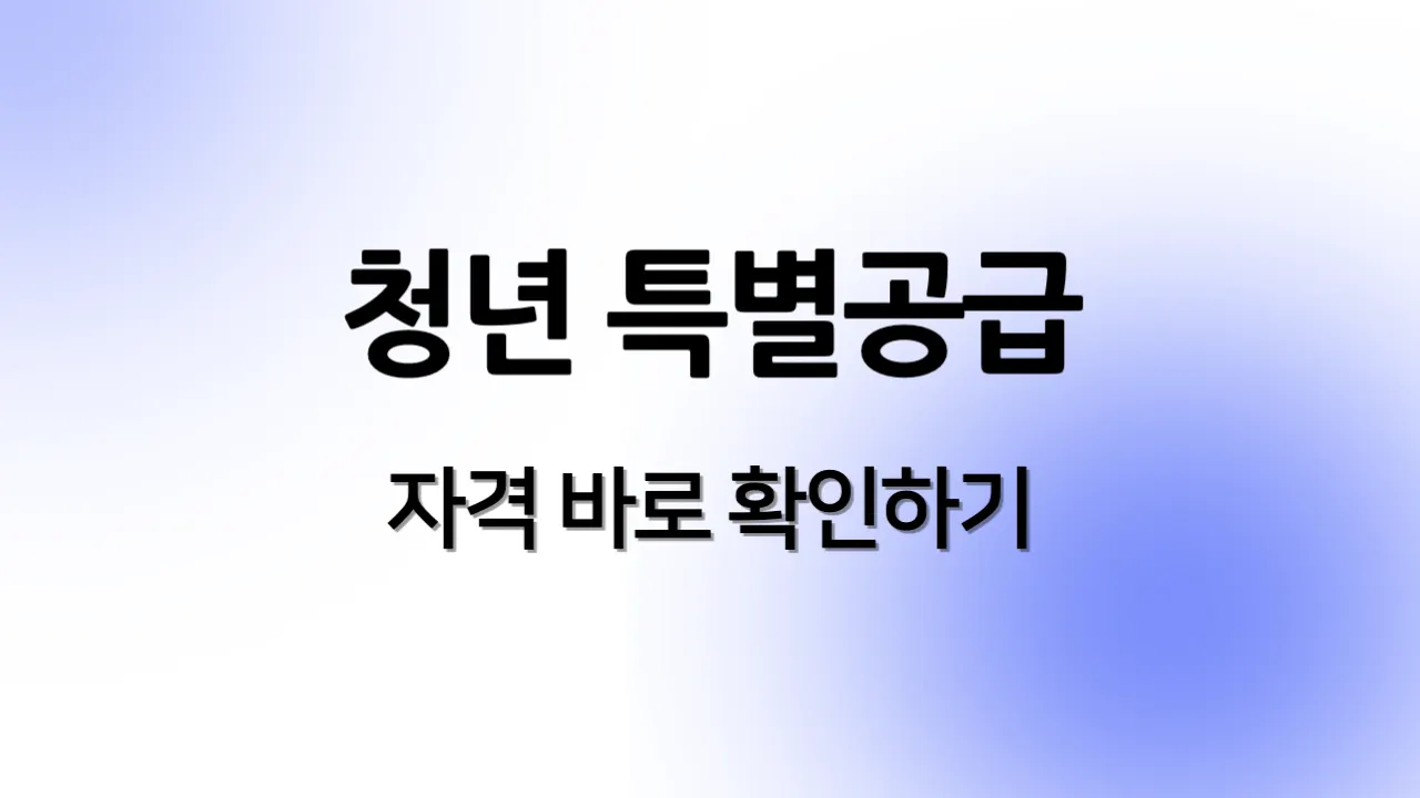 청년 특별공급