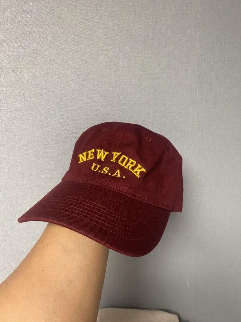 윅 WICK NEW YORK U.S.A 워싱 빈티지 볼캡 모자 야구모자 버건