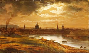 요한 크리스찬 달의 "View of Dresden by Moonlight"