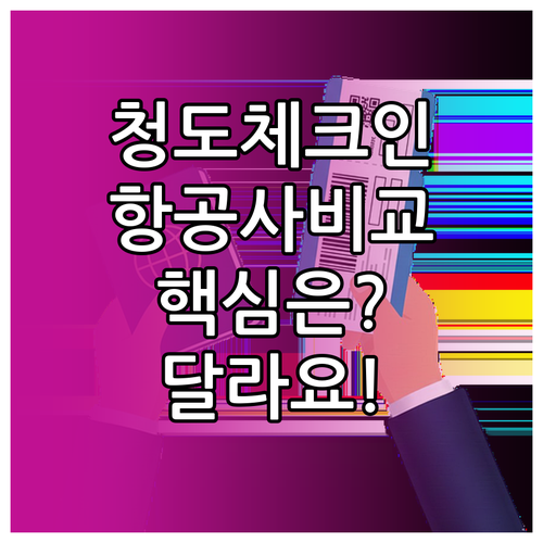 청도 노선 온라인 체크인, 항공사마다..