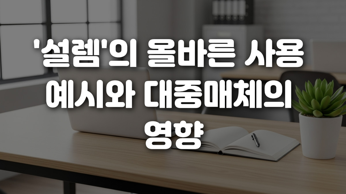 설렘 의 올바른 사용 예시와 대중매체의 영향