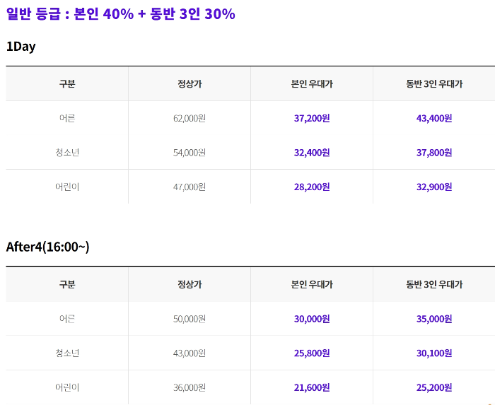 KT멤버십 일반등급 자유이용권 할인 가격