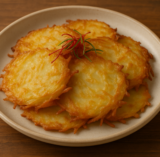 점시에 담겨 있는 감자전 사진