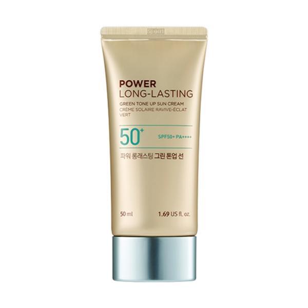 더페이스샵-파워-롱래스팅-그린-톤업-선-제품사진이다.