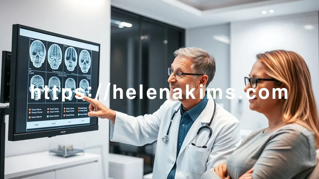 두피 진단 결과가 나타난 모니터 화면을 가리키며 환자에게 진지하게 설명하는 모습. 환자는 자신만의 맞춤 치료 방향을 이해하려는 듯 집중하는 표정을 짓고 있습니다.