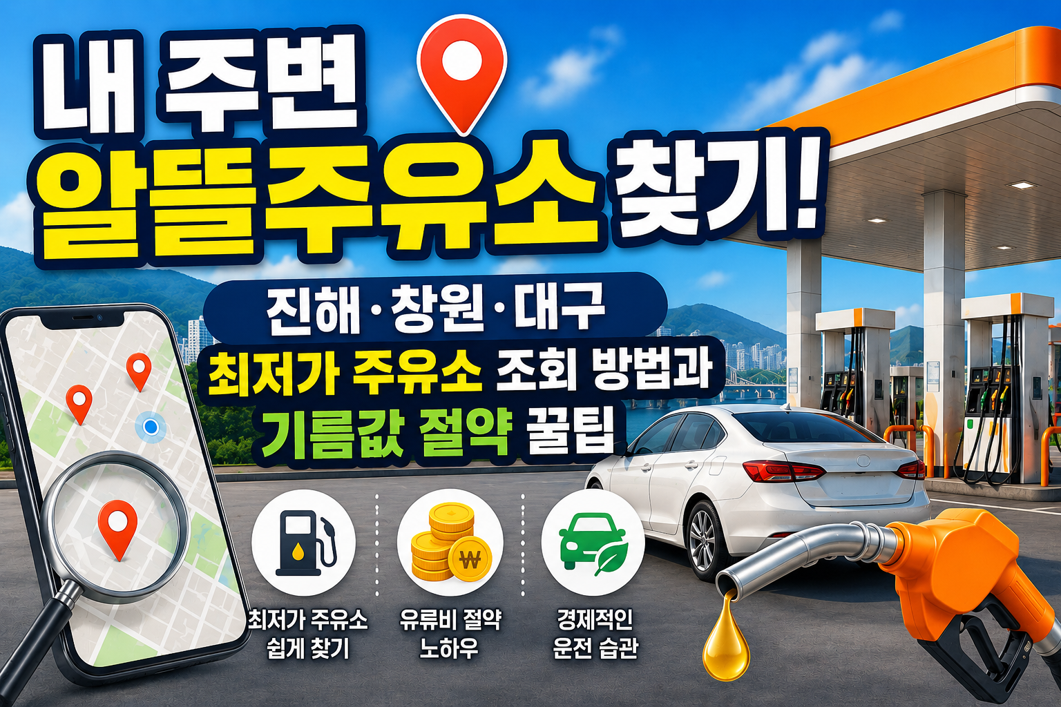내 주변 알뜰주유소 찾기! 진해·창원·대구 최저가 주유소 조회 방법과 기름값 절약 꿀팁 관련 사진